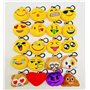 CHSYOO 20 pcs Mini Emoji Porte-clés Diamètre 5 cm Smileys En Peluche Oreiller Style Sac pendentif