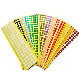 CHSYOO 32 feuilles 3200 pièces autocollants à pois colorés pour l'étiquetage, étiquettes de codage rondes pour l'artisanat et le CHSYOO 32 feuilles 3200 pièces autocollants à pois colorés pour l'étiquetage