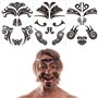 Qpout12x Visage Tatouages Temporaires, Maori Visage Tatouages Étanche Tribal Noir Visage Autocollants De Tatouage pour Femmes/Ho