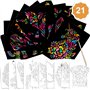 Qpout 21pcs Ensemble de Papier à gratter pour Enfants
