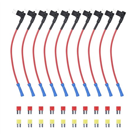 Recoil 10 Pack 12V voiture Add-a-Circuit fusible Tap adaptateur ATO ATC lame porte-fusible avec 10pcs 20A fusibles (FT4-10)