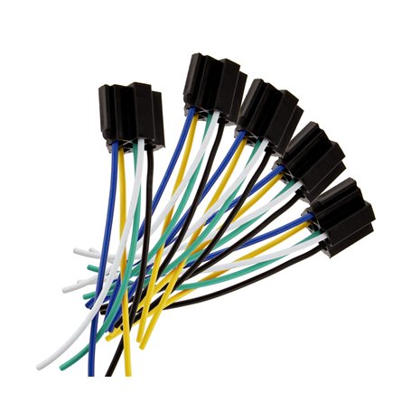 be in your mind 5X Prises de Relais Pré-câblées 5 Broches DC 12V Voiture SPDT Relais avec Prise de Faisceau 30/40 Amp