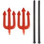 DERAYEE 2pcs Fourche de Diable,Devil Fork Sparkling Rouge Trident Arme Horreur Accessoire pour la Fête d'Halloween