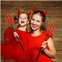 DERAYEE 2pcs Fourche de Diable,Devil Fork Sparkling Rouge Trident Arme Horreur Accessoire pour la Fête d'Halloween