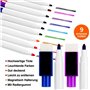 DERAYEE 9pcs Stylos de Tableau Blanc et Ensemble de Gomme, Feutre de Tableau Blanc Effaçable Couleur Fine pour Enfant(coloré