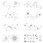 8 Feuilles Tatouages Temporaires Tatouages Semi-Permanents Lune Étoile Tatouage Imperméable Durée de 1-2 Semaines pour Femme Hom