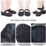 Chaussure De Ballet en Cuir Ballerine Demi Chaussures De Danse Yoga Gymnastique Pantoufles à Semelle Fendue pour Filles Femmes E