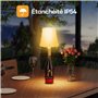 Lampe de Table Sans Fil, Lampe de Bouteille Rechargeable,Lampes de Chevet Luminosité Réglable 3 Températures de Couleur&RGB,Touc