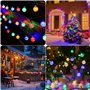 Guirlande lumineuse solaire d'extérieur - 100 LED - 3 m + 15 m - 8 modes - IP65 - Boules de cristal multicolores - Éclairage ext