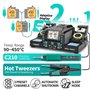 YIHUA 982D-III Station de soudage de précision 2-EN-1 avec fer a souder C210 et système de pointes à pinces chaudes C120 pour re