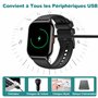 ZOSKVEE 2PCS Chargeur pour Montre Connectée P95, Chargeur magnétique USB, Espacement des contacts du chargeur 4 mm