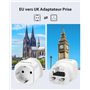 LENCENT 2X Adaptateur Prise Anglaise UK Angleterre France Adaptateur de Voyage Europe Francaise FR 2 Broches vers GB 3 Broches p