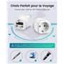 LENCENT 2X Adaptateur Prise Anglaise UK Angleterre France Adaptateur de Voyage Europe Francaise FR 2 Broches vers GB 3 Broches p