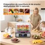 YASHE Déshydrateur Alimentaire, 5 Plateaux En Acier Inoxydable, Minuterie Et Température Réglables, Flux D'Air À 360°, Sans BPA,