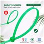 AiQInu Serre Cable Plastique 200mm×4.8mm,100 Pièces Collier de Serrage Vert, Professionnelles Attache Câble Nylon Plastique Soup