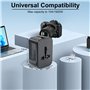 Romon Adaptateur Prise Universelle, Adaptateurs Voyage Adaptateur Universel International De Voyage avec GaN20W, 2 USB, 2 USB C 