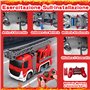 LioMaxi Échelle 1:24 télécommandée Jouet camion pompier, avec pompe pulvérisatrice d'eau, camion pompier radiocommandé avec éche