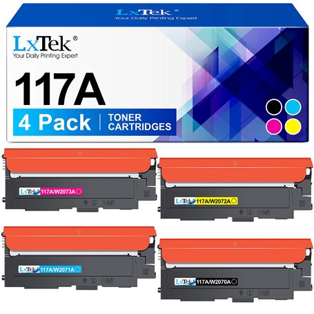 LxTek 117A Compatible Cartouche de Toner Remplacement pour HP 117A W2070A W2071A W2072A W2073A pour HP Color Laser MFP 178nw 178