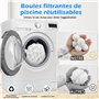 Flow fire 700g Balles Filtrantes, Réutilisables de Boules de Filtre de Piscine Équivalent à 27 kg de Filtre à Sable, Balles Filt