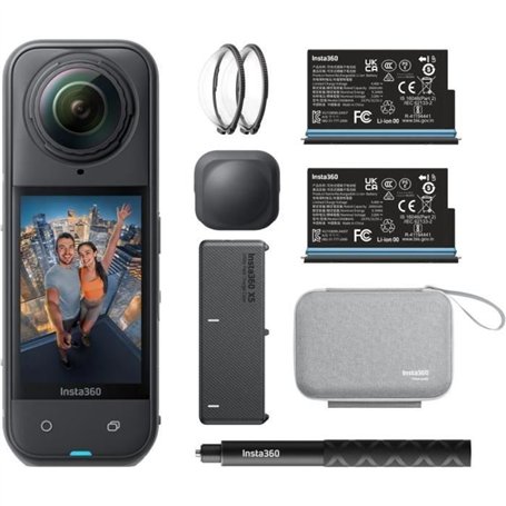 Insta360 X5 Bundle Edition - Caméra de sport 360° - 8K - WiFi et Bluetooth - FlowState - Etanche - 185mn d'autonomie
