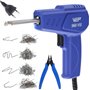 WEP 960-VII Kit Soudure Plastique avec Poignée Ergonomique et Lumières LED avec 350 Agrafes Chaudes et Pinces pour Soudure de Pa