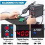 WEP 8786D-I SE Kit station de soudage à air chaud 2-en-1 pour réparation, désoudage avec fil de soudure sans plomb, 5 pointes de