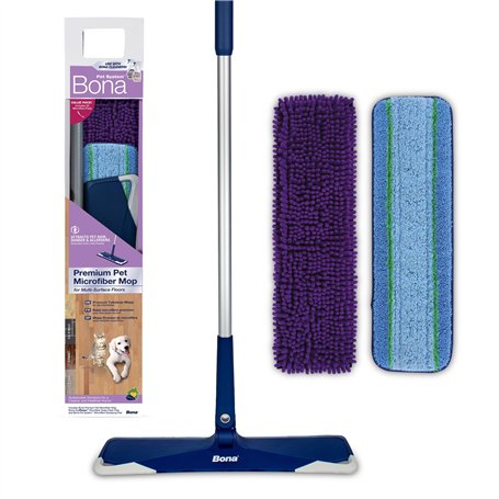 Bona - Balai avec Pads en Microfibre Premium Bona spécial Animaux - Balai nettoyant - Élimine Les Poils d'animaux - Enlève Les P