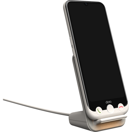 Chargeur sans fil 20W Qi Stand + Chargeur Blanc et Argent Doro