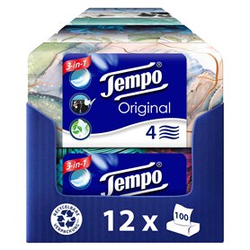Tempo Mouchoirs originaux Duo-Box – Lot d'économies – 12 boîtes