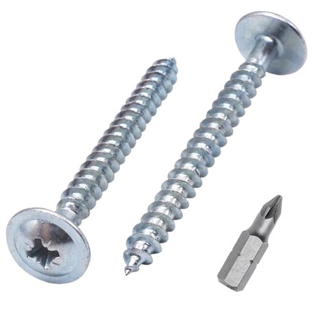 Lot 100 de vis à bois en acier zingué 5 x 50 mm