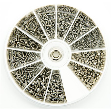 PROtastic Ensemble de 600 vis et écrous en acier inoxydable Assortiment M1 M1