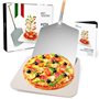 Joeji's Kitchen Pierre pour Pizza & Pelle en aluminium pour Pizza - Pierre a pizza barbecue Pierre pour cuisson croustillante ad