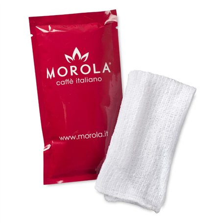 Morola Caffè Italiano - Lingettes Humides en Coton - 50 pièces - Ensachées individuellement - Lingettes jetables parfumées au ci