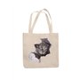 Super Lemon Sac fourre-tout réutilisable motif chat chaton fenêtre - Sac de courses en toile de jute écologique avec longues poi