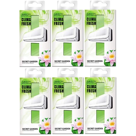 Areon Clima Fresh Désodorisant Maison Jardin Secret Climatiseur Rafraichisseur d Air Secret Garden Lot de 6