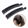 MINGSTORE 2 pièces 10 cm Pinces à Cheveux Banane tête carrée Noire Porte-Queue de Cheval Barrette en Plastique