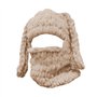 Mauqfra Cagoule exposée pour le visage - Bonnet tricoté avec oreilles de lapin - Bonnet tricoté moelleux pour l'hiver - Oreilles