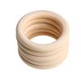 Maxtonser Lot de 5 bagues de dentition en bois de 70 mm pour bébé - Bracelet DIY - Artisanat - Bague en bois naturel