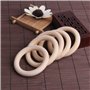 Maxtonser Lot de 5 bagues de dentition en bois de 70 mm pour bébé - Bracelet DIY - Artisanat - Bague en bois naturel
