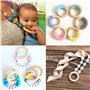 Maxtonser Lot de 5 bagues de dentition en bois de 70 mm pour bébé - Bracelet DIY - Artisanat - Bague en bois naturel