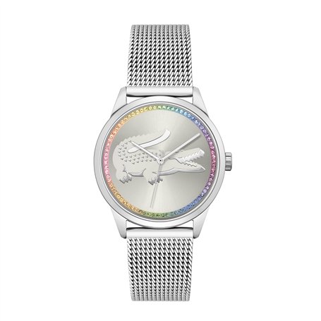 Lacoste Montre Analogique à Quartz pour Femme Collection LADYCROC avec Bracelet Milanais en Acier Inoxydable Argenté - 2001259