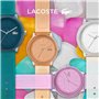 Lacoste Montre à Mouvement à Quartz Trois Aiguilles pour Homme et Femme Collection Lacoste.12.12 avec Bracelet en Silicone Bleu
