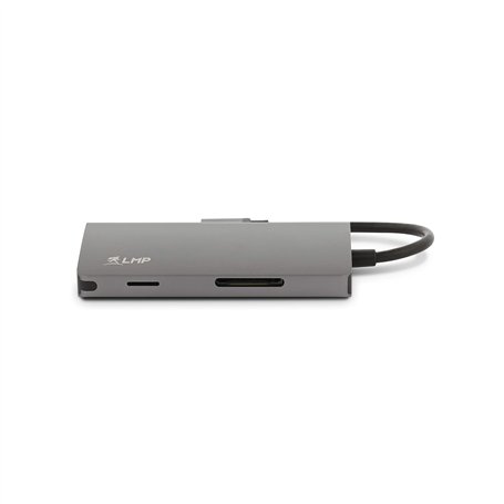 LMP USB-C mini Dock 8-ports avec HDMI - 3x USB 3.0 - Ethernet - SD/MicroSD - charge USB-C - Gris sidéral