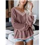 Dreamskull Dames Femmes Pull Blouses Chemise Long Jumper Tops Chemise Longue Chemisier Long Casier Élégant À Manches Longues Épa