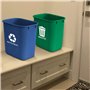 Acrimet Corbeille pour le recyclage et les déchets, 6,75 gallons / 27 quarts / 24 litres (en plastique) (vert et bleu) (lot de 2