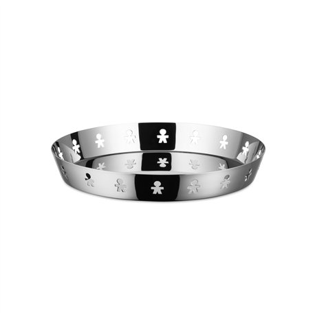 Alessi Akk78 Mini Girotondo Plateau Rond avec Bord Ajouré en Acier Inoxydable 18/10 Brillant