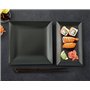 H&H 6 assiettes rectangulaires en grès de Boston noir 25x15cm