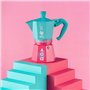 Cafetière Italienne Bialetti Bleu Rose Aluminium Thermoplastique 6 Tasses
