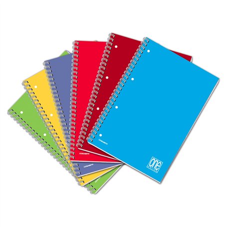 Blasetti - Lot de 6 One Color - Cahier de composition Reliure à spirale - Format A4 (22