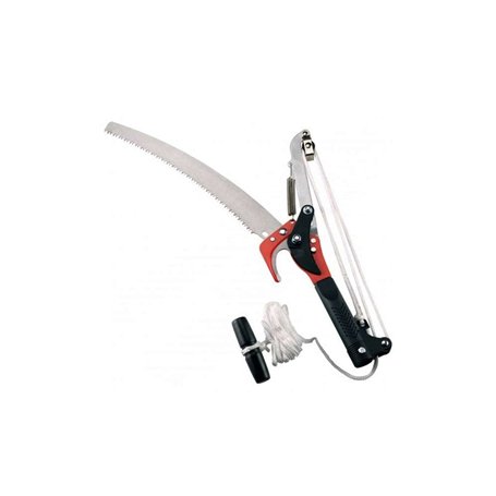 AUSONIA - SÉCATEUR-ÉLAGUEUR DOUBLE CORDE AVEC SCIE DE 35 CM. LAME EN ACIER TREMPÉ RECOUVERTE DE TÉFLON ET D’ANTIROUILLE